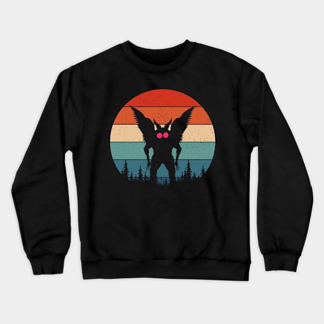 Mothman Retro Crewneck Sweatshirt by Tesszero